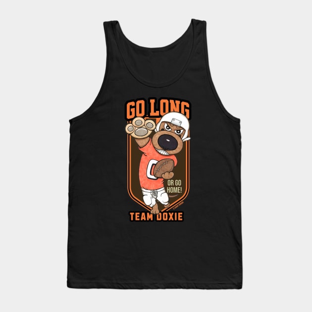 Cute Funny Doxie Dachshund Dog Football Player Tank Top by Danny Gordon Art